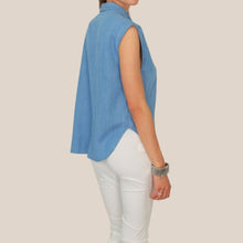 Carica l'immagine nel visualizzatore di Gallery, Tensione in camicia over leggera smanicata taschino paillettes Art S26CE19