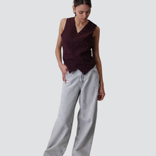 Carica l'immagine nel visualizzatore di Gallery, Vicolo gilet over con applicazione Art RD0095
