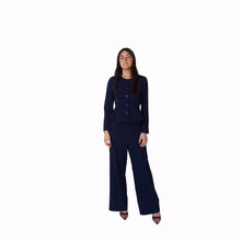 Carica l'immagine nel visualizzatore di Gallery, Tensione in completo crepe giacca sfiancata più pantalone palazzo elastico retro Art 26C4524