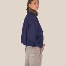 Carica l'immagine nel visualizzatore di Gallery, Vicolo bomber denim colletto ecopelle 100% cotone Art TAB0078
