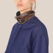 Carica l'immagine nel visualizzatore di Gallery, Vicolo bomber denim colletto ecopelle 100% cotone Art TAB0078
