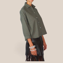 Carica l'immagine nel visualizzatore di Gallery, Vicolo camicia over verde quadri 50% cotone Art TAC1204
