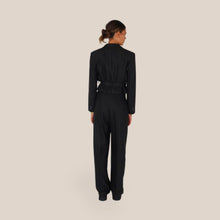 Carica l'immagine nel visualizzatore di Gallery, Vicolo pantalone palazzo pinces gessato 44% viscosa Art TAC1367 ( Blazer Art TAC1366 )
