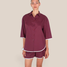 Carica l'immagine nel visualizzatore di Gallery, Vicolo camicia over bordino burro 100% cotone Art TAB2257
