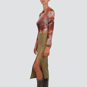 Haveone longuette olio ecopelle spacco laterale Art GFS-P034