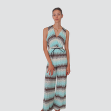 Carica l&#39;immagine nel visualizzatore di Gallery, Tensione in tuta fantasia filo lurex con cinturina 48% cotone Art S25UG56
