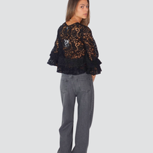 Carica l&#39;immagine nel visualizzatore di Gallery, Tensione in jeans Gloria palazzo denim black 100% cotone Art 3523J
