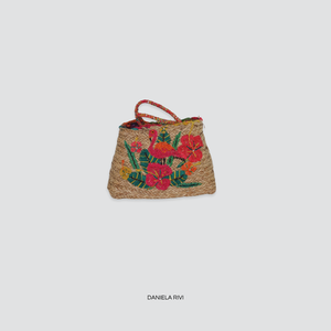 Susy mix shopper paglia ricami con tracolla Art B02414