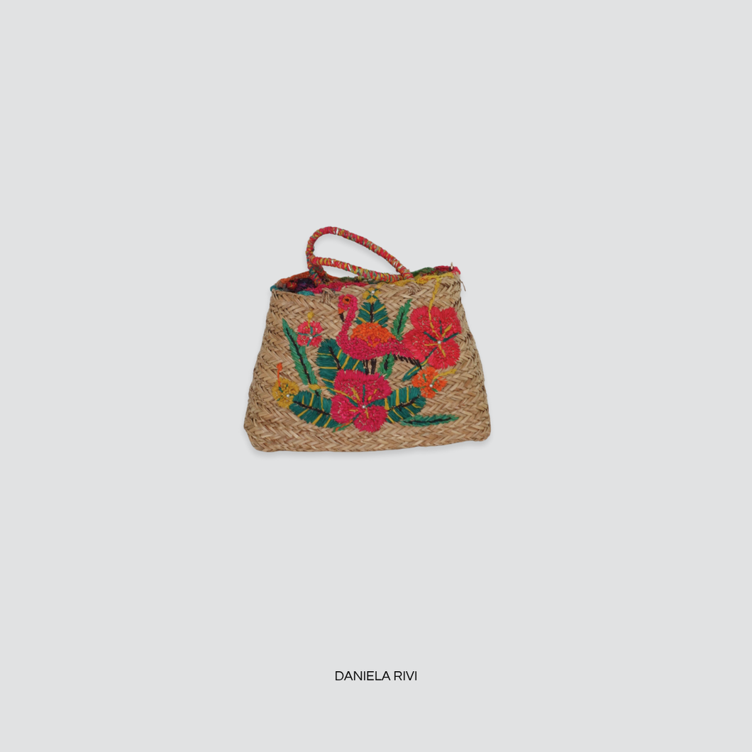 Susy mix shopper paglia ricami con tracolla Art B02414