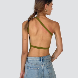 Vicolo top monospalla costina 70% viscosa Art 22168D