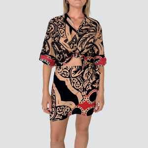 Haveone camicia coreana manica corta fantasia 100% cotone Art CMA-N451
