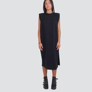Dixie abito felpa over spallini imbottiti spacchi laterali con logo 72% cotone Art AMC3WQEU