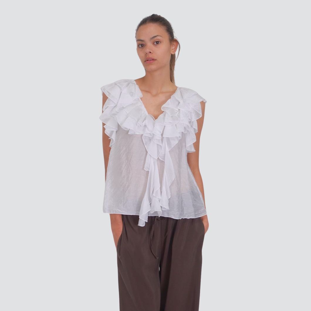 Haveone blusa con rouches 85% tencell Art RJA-N089
