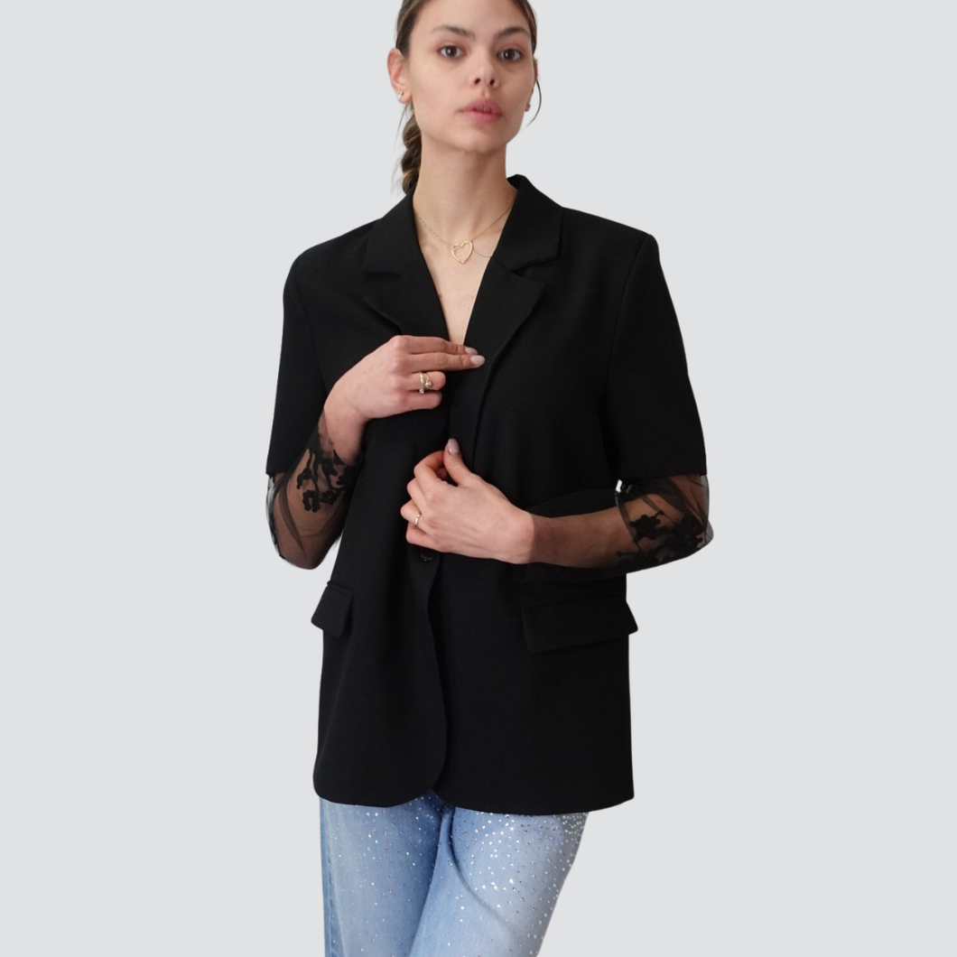 Vicolo blazer manica corta con pizzo Art TD0450