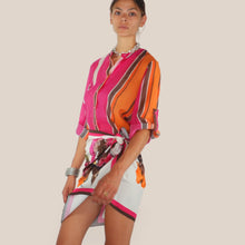 Carica l'immagine nel visualizzatore di Gallery, Haveone camicia over rigata moro fucsia 85% lyocell Art CVS-Q504
