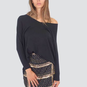 Tensione in maglia over scollo V sia davanti che retro 50% viscosa Art IRC1950