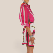Carica l'immagine nel visualizzatore di Gallery, Haveone camicia over rigata moro fucsia 85% lyocell Art CVS-Q504
