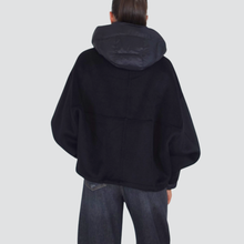 Carica l&#39;immagine nel visualizzatore di Gallery, Haveone cappotto Hand Made modello bomber con cappuccio e polsino piumino 50% lana 50% poliestere Art KCT-P014
