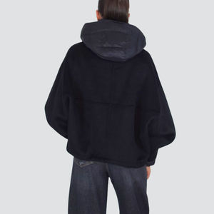 Haveone cappotto Hand Made modello bomber con cappuccio e polsino piumino 50% lana 50% poliestere Art KCT-P014