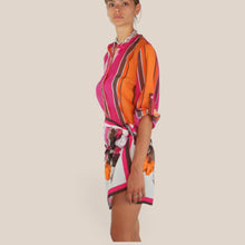 Carica l'immagine nel visualizzatore di Gallery, Haveone camicia over rigata moro fucsia 85% lyocell Art CVS-Q504
