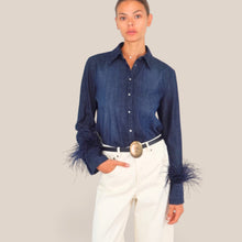 Carica l'immagine nel visualizzatore di Gallery, Tensione in camicia denim piume 100% cotone Art W26C632
