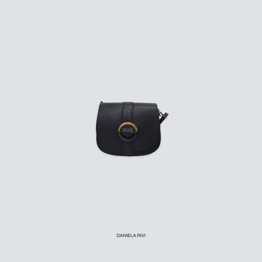 Susy mix borsa fibbia vera pelle con tracolla Art SATTA ROUND