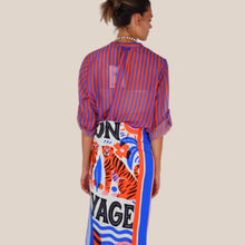 Carica l'immagine nel visualizzatore di Gallery, Haveone camicia over rigata royal arancio 85% lyocell Art CVS-Q423
