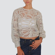 Carica l&#39;immagine nel visualizzatore di Gallery, Tensione in blusa ricamo lana e paillettes Art W25C244
