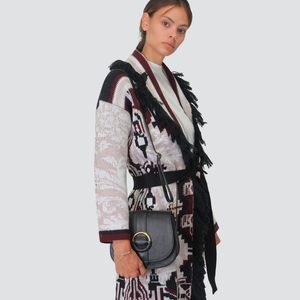 Susy mix borsa fibbia vera pelle con tracolla Art SATTA ROUND