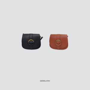 Susy mix borsa fibbia vera pelle con tracolla Art SATTA ROUND