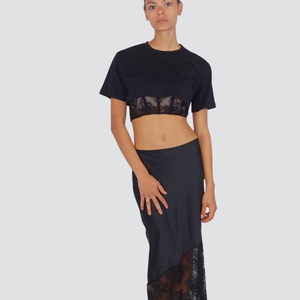Haveone top pizzo con t-tshirt 100% cotone Art RMA-P026