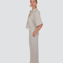 Carica l&#39;immagine nel visualizzatore di Gallery, Tensione in camicia over spalla scesa 100% lino Art 25C7723
