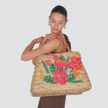 Carica l&#39;immagine nel visualizzatore di Gallery, Susy mix shopper paglia ricami con tracolla Art B02414
