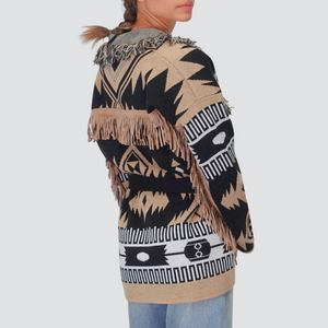 Vicolo cardigan alanui con cintura e frange Art 77190F