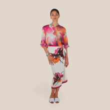 Carica l'immagine nel visualizzatore di Gallery, Haveone gonna lunga pareo stampa fiore fucsia 100% viscosa Art GVS-Q281
