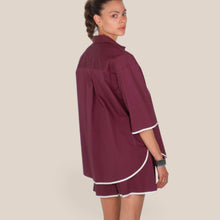 Carica l'immagine nel visualizzatore di Gallery, Vicolo camicia over bordino burro 100% cotone Art TAB2257
