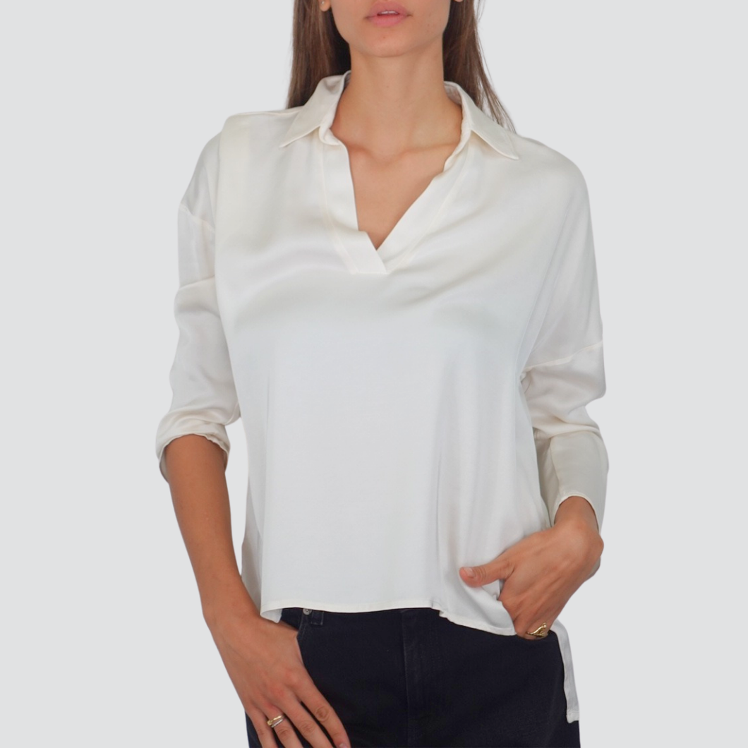Philia Loft blusa polo spacchetti laterali 100% viscosa Art W01G0051