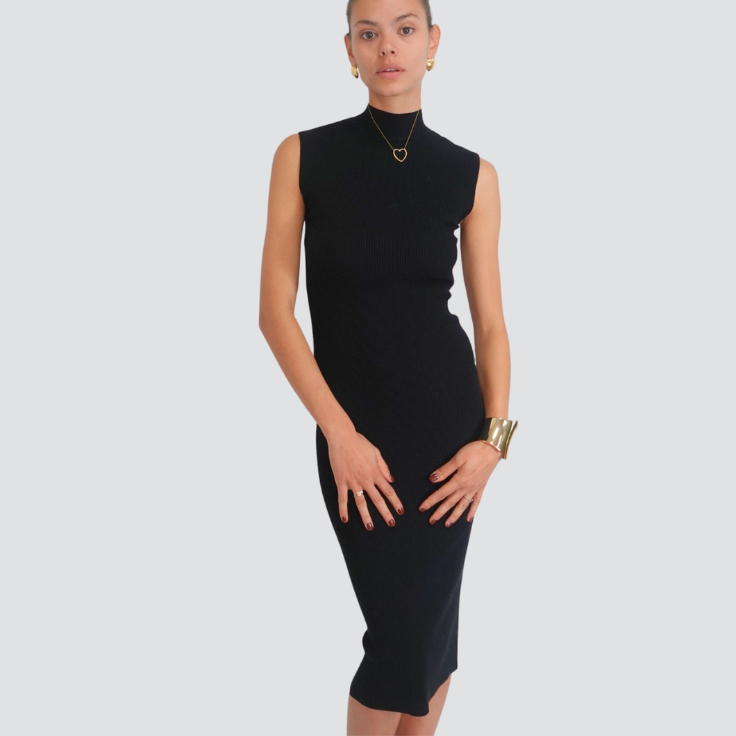 Vicolo abito tubino a costina 70% viscosa Art 22180F