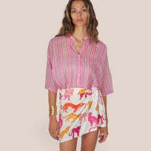 Carica l'immagine nel visualizzatore di Gallery, Tensione in camicia over rigata mussola 100% cotone Art PE260474
