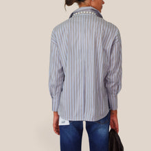 Carica l'immagine nel visualizzatore di Gallery, Haveone camicia over riga moro 100% cotone Art CNO-R034
