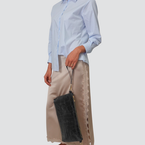 Susy Mix maxi pochette stampa cocco vera pelle Art JULIACOCCO