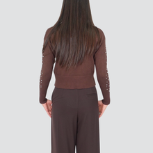 Carica l&#39;immagine nel visualizzatore di Gallery, Haveone maglia girocollo con strass 50% viscosa Art MNC-P051
