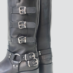 Ovyè stivale biker vera pelle tacco 5 cm Art 7176