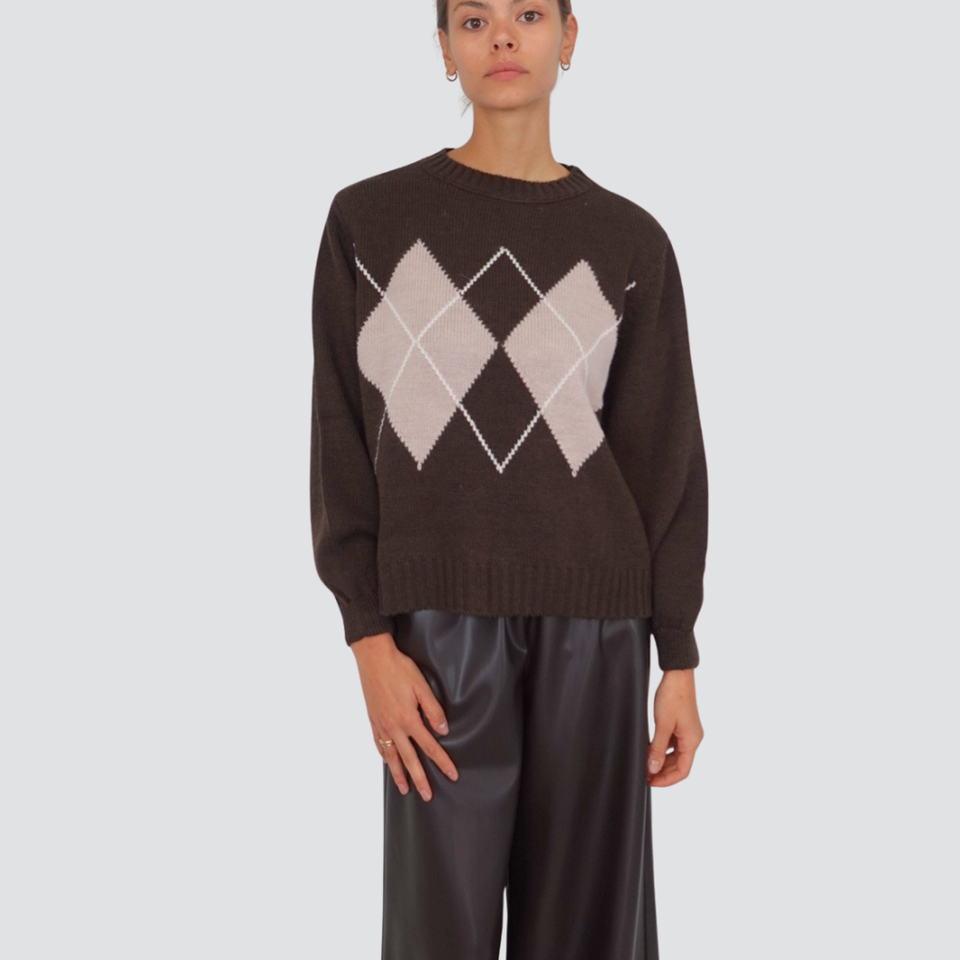 Haveone maglia over girocollo rombi Art MPQ-M271
