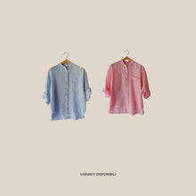 Carica l'immagine nel visualizzatore di Gallery, Tensione in camicia over taschino 100% lino Art S26CD54
