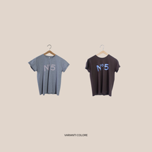 Carica l'immagine nel visualizzatore di Gallery, Tensione in t-shirt beige N°5 blu 100% cotone Art 26M4385
