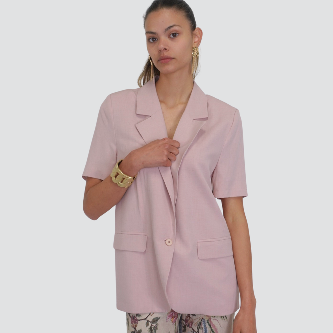 Vicolo blazer over manica corta 80% viscosa 20% lino TD2392