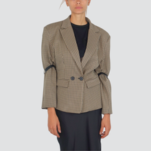 Carica l&#39;immagine nel visualizzatore di Gallery, Haveone giacca over foderata accessorio pietra gomito 35% viscosa Art JMA-P064
