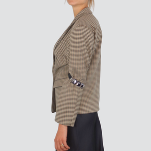 Haveone giacca over foderata accessorio pietra gomito 35% viscosa Art JMA-P064