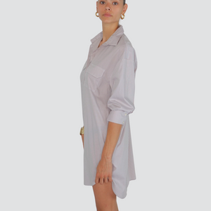 Vicolo abito camicia rigatura doppio taschino  fine 68% cotone Art TD3070